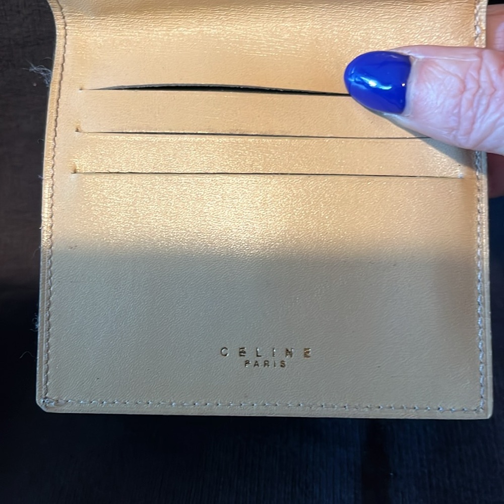 Celine bifold snap wallet cream color EUC minimal use beautiful condition - Picture 5 of 12